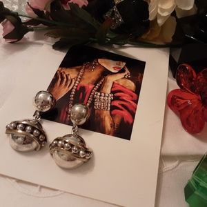 J&M DESIGNS, VINTAGE 925 SOLID STERLING DOOR KNOCKER POST EARRINGS